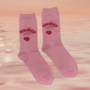 Pink Strawberry Milk Socks